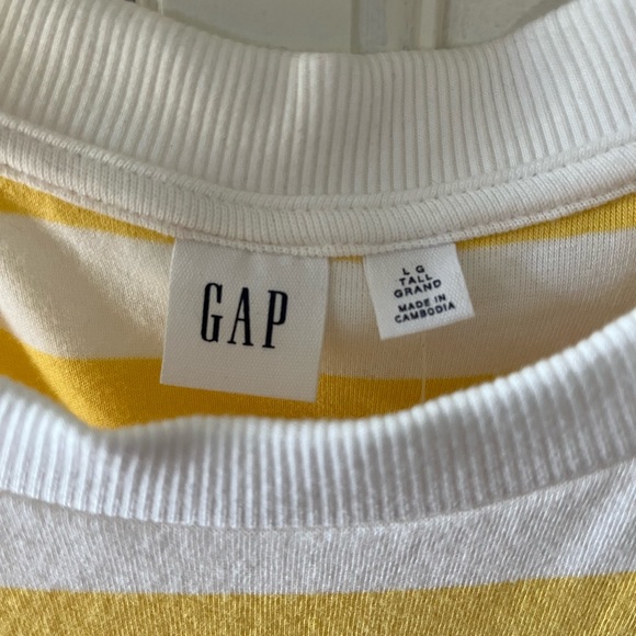 BNWT GAP yellow and white striped tank dress 💛🤍 Size large tall - Picture 3 of 3